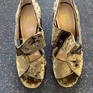 CAbi Crushed Velvet Block Heeled Shoes